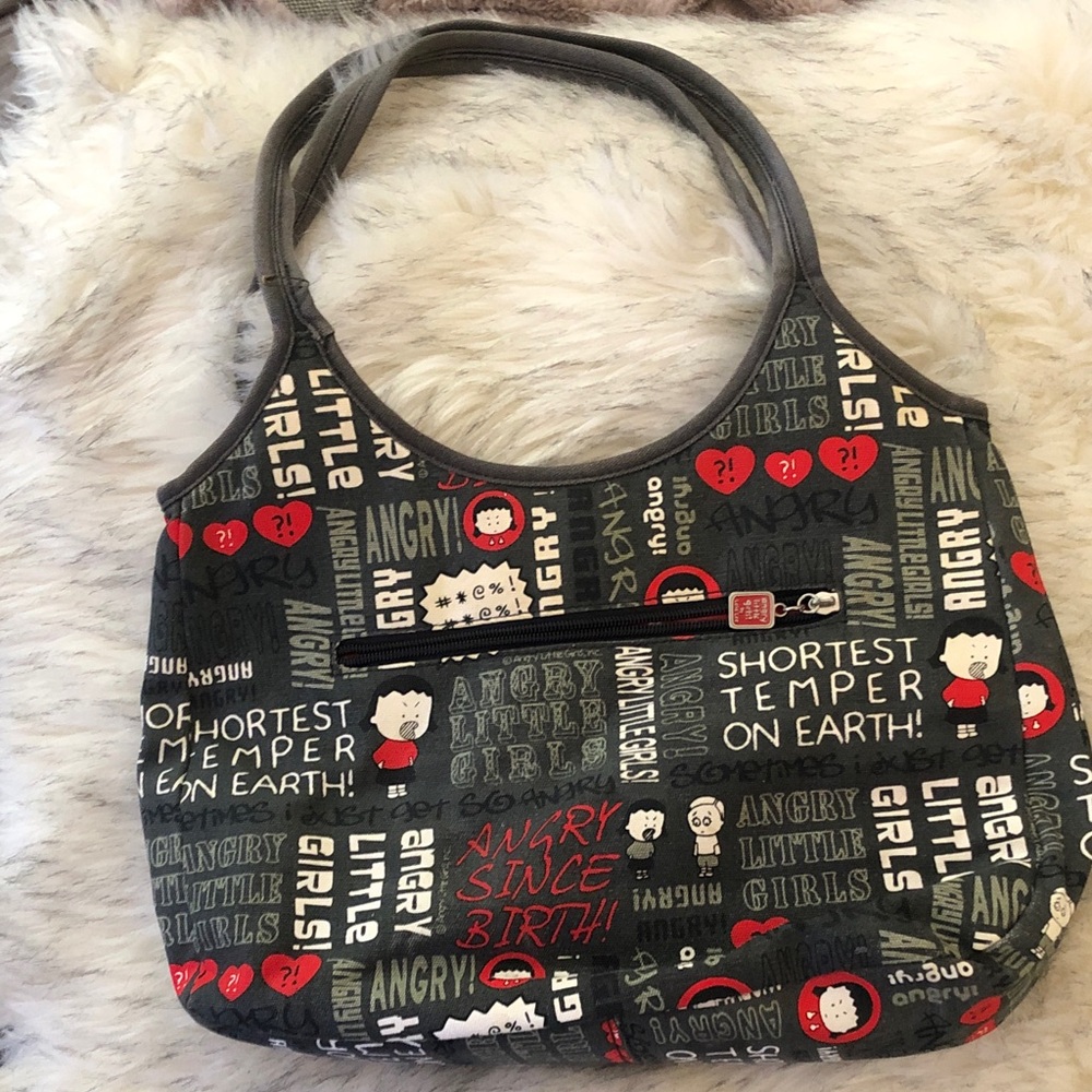 Black & Red Graphic Shoulder Bag